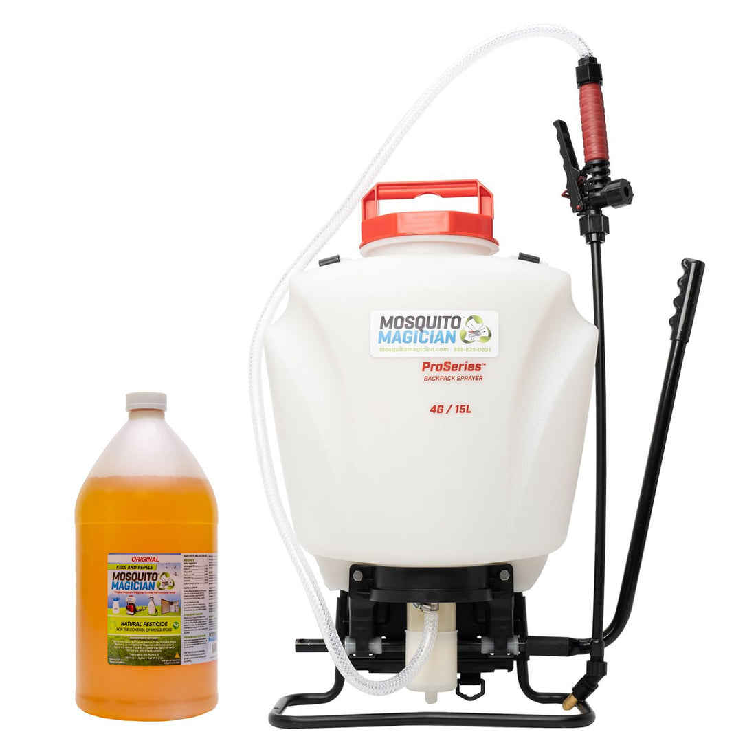Pump Up Backpack Sprayer + 1 Gallon Mosquito Killer &amp; Repellent Combo