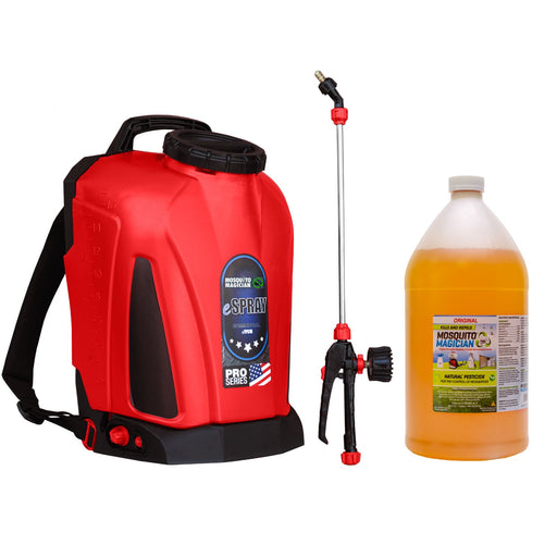 Electric Backpack Sprayer + 1 Gallon Mosquito Killer & Repellent Combo