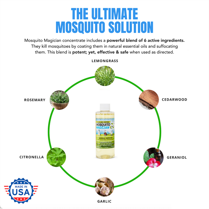 Mosquito Killer & Repellent Concentrate - Easy To Use Pack! 4 ounce bottles (6)