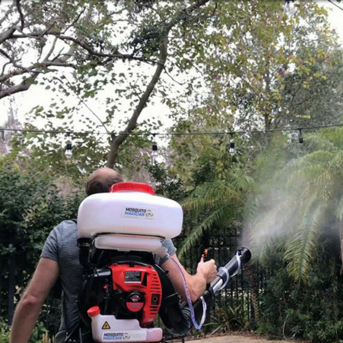 Gas Powered Backpack Fogger + 2 Gallons Mosquito Killer & Repellent Combo
